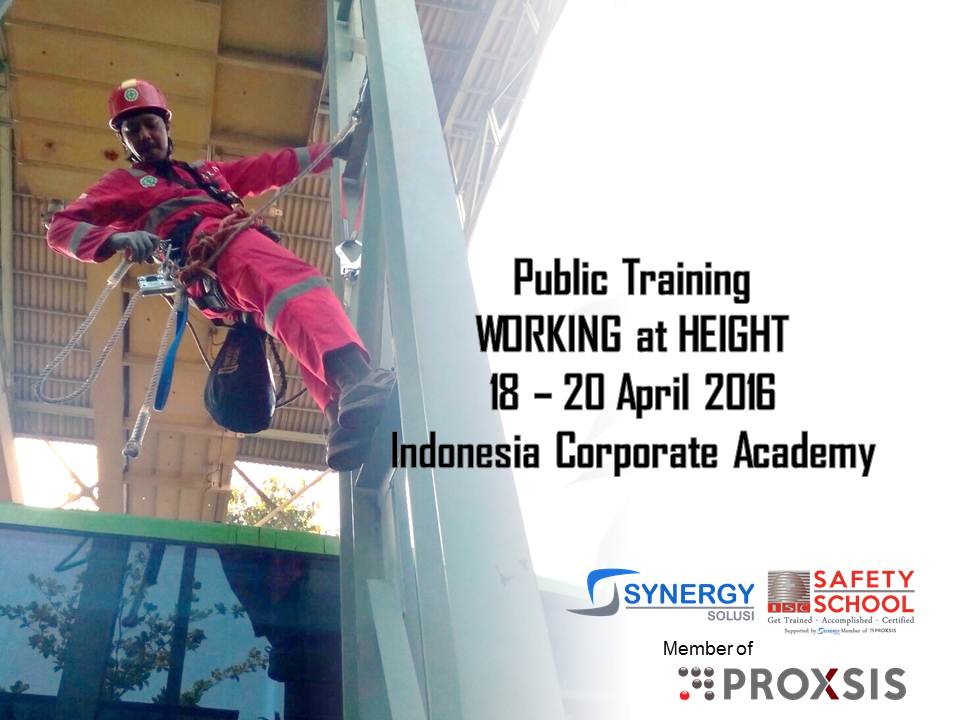 Public Training Working at Height, 18 - 20 April 2016