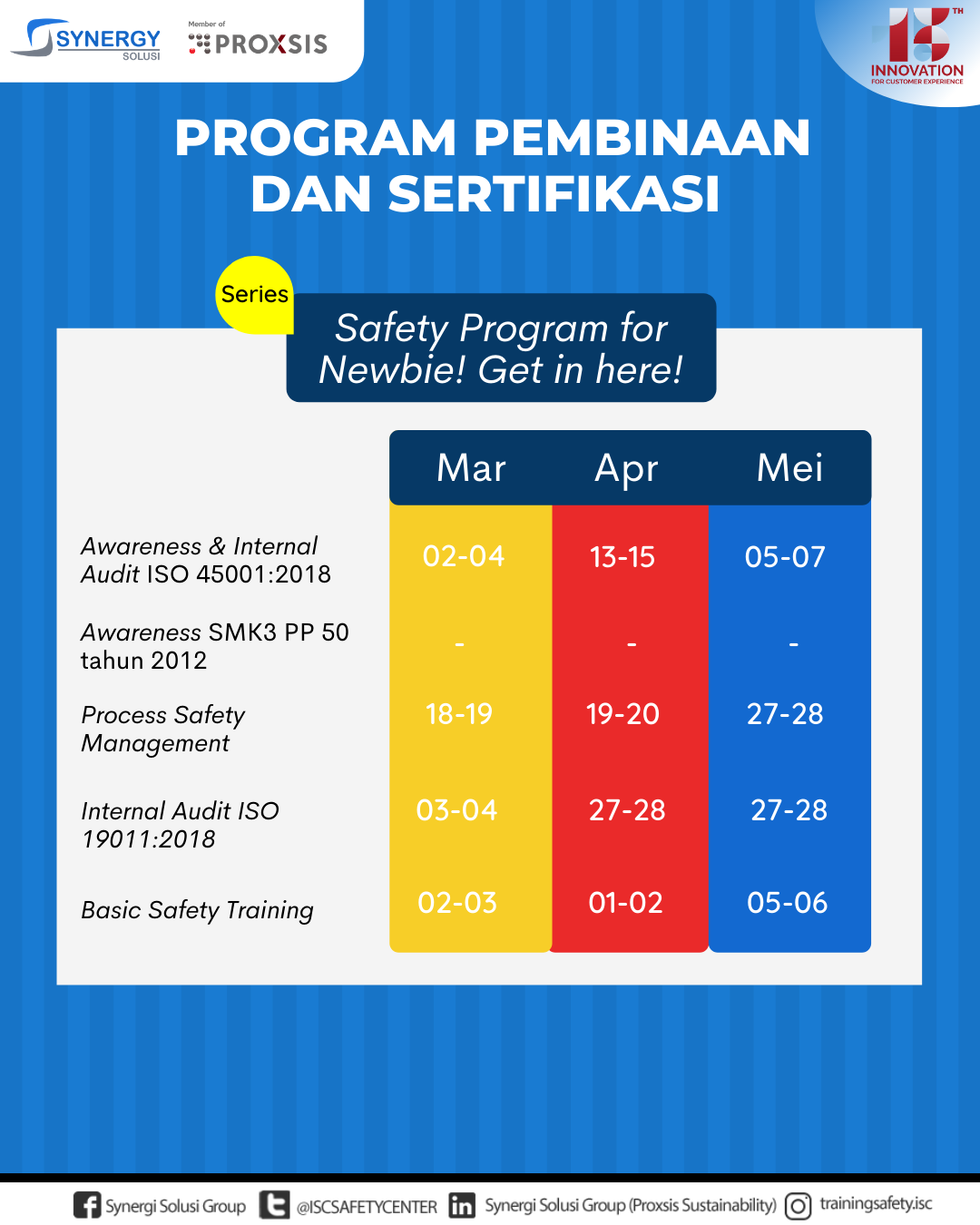 Pelatihan Terdekat - Indonesia Safety Center